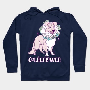 Collieflower pun Adorable Collie Cauliflower Illustration Hoodie